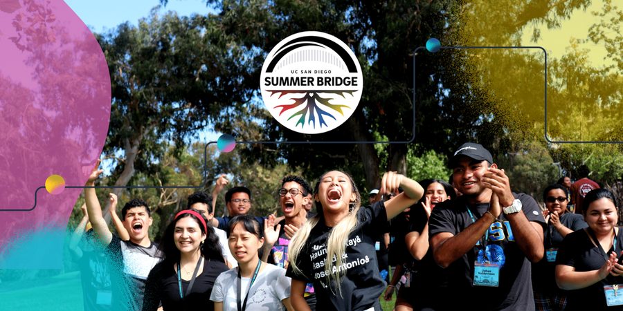 UC San Diego Summer Bridge students celebrating on campus